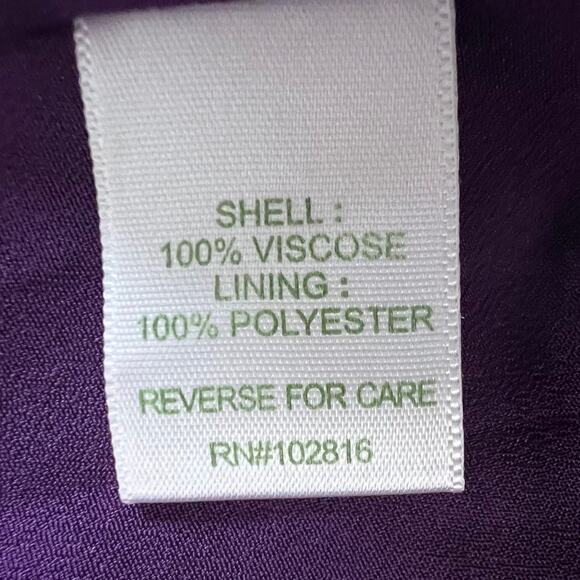 Garnet Hill Womens Dress 16 Purple Paisley Boho Knee Length 3/4 Sleeve Viscose - Picture 5 of 6